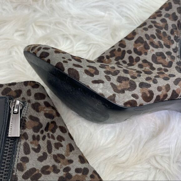 Sam Edelman Chantel Leather Leopard Coe Hair Ankle Booties - Picture 7 of 12